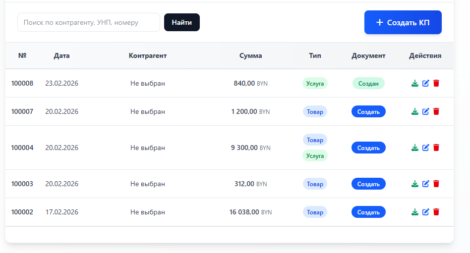 Список документов